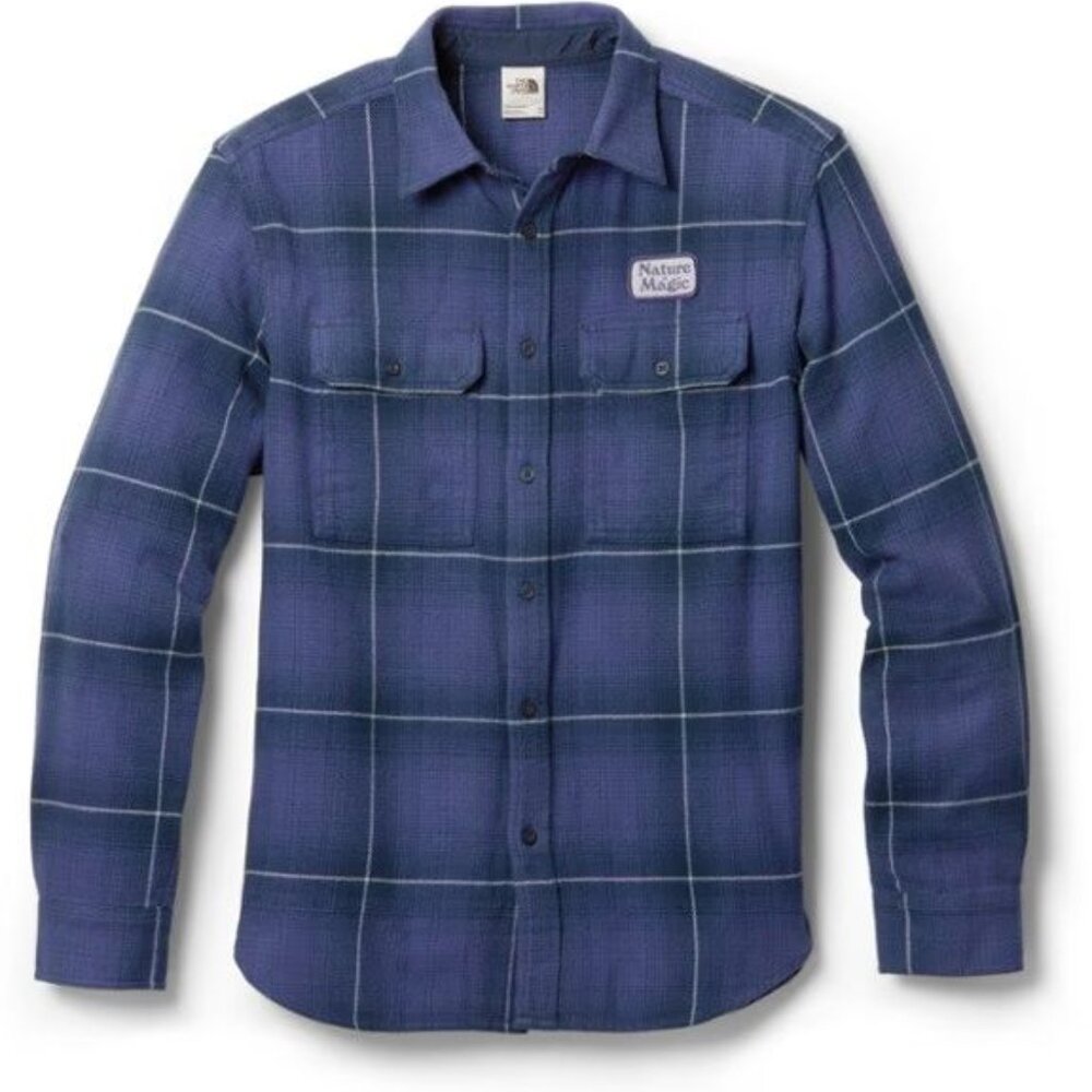 The North Face Blue Plaid Casual Button Down Shirt